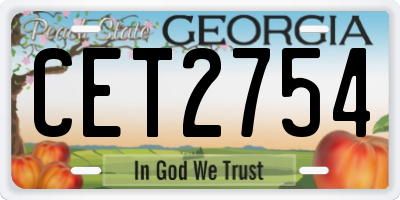 GA license plate CET2754