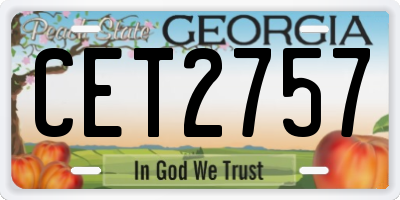 GA license plate CET2757
