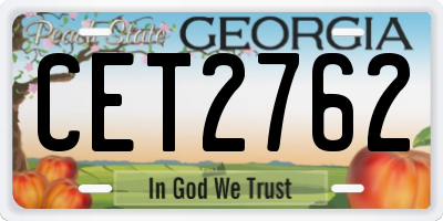 GA license plate CET2762