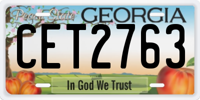 GA license plate CET2763