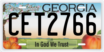 GA license plate CET2766
