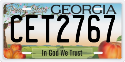 GA license plate CET2767