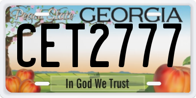 GA license plate CET2777