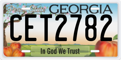 GA license plate CET2782