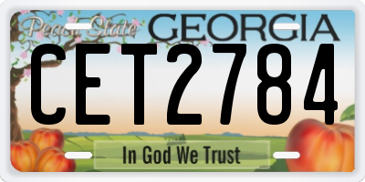 GA license plate CET2784