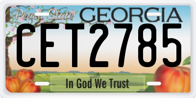 GA license plate CET2785