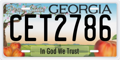 GA license plate CET2786