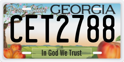 GA license plate CET2788