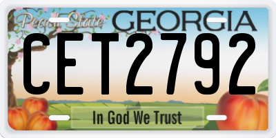 GA license plate CET2792
