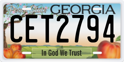 GA license plate CET2794