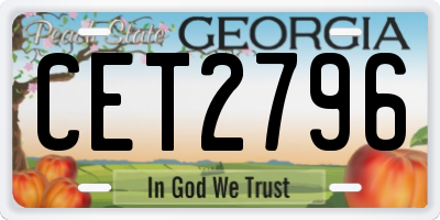 GA license plate CET2796