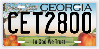 GA license plate CET2800