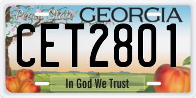 GA license plate CET2801