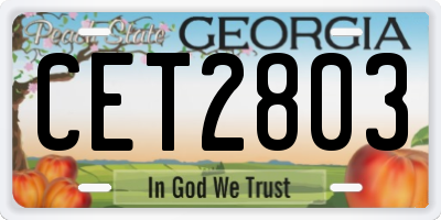 GA license plate CET2803