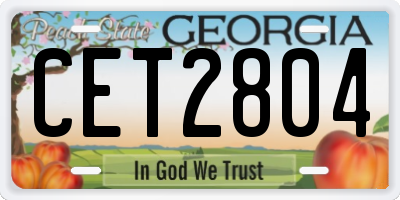 GA license plate CET2804