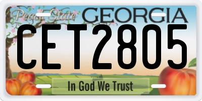 GA license plate CET2805