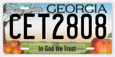 GA license plate CET2808