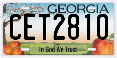 GA license plate CET2810