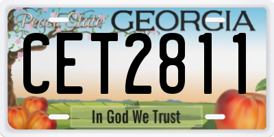 GA license plate CET2811
