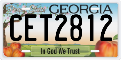 GA license plate CET2812