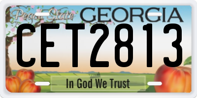 GA license plate CET2813