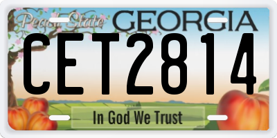 GA license plate CET2814