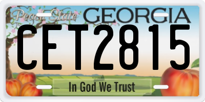 GA license plate CET2815