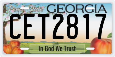 GA license plate CET2817