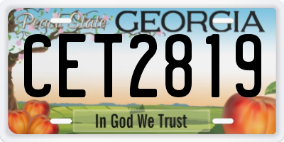 GA license plate CET2819