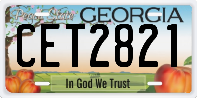 GA license plate CET2821