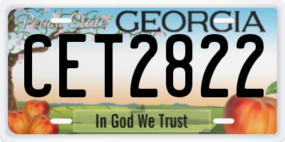 GA license plate CET2822