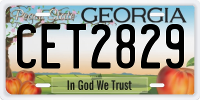GA license plate CET2829