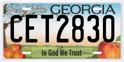 GA license plate CET2830