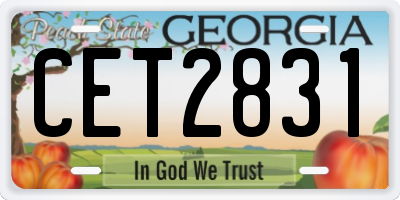 GA license plate CET2831