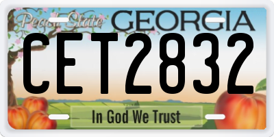 GA license plate CET2832
