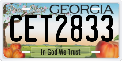 GA license plate CET2833