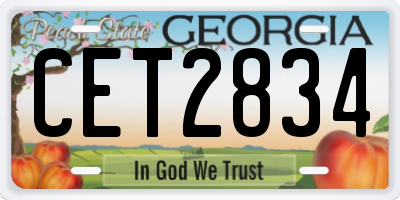 GA license plate CET2834