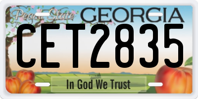 GA license plate CET2835