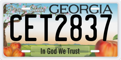GA license plate CET2837