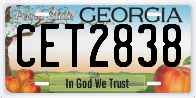 GA license plate CET2838