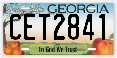 GA license plate CET2841