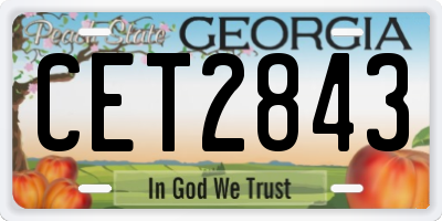 GA license plate CET2843