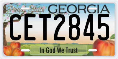 GA license plate CET2845