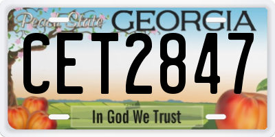 GA license plate CET2847