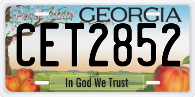GA license plate CET2852