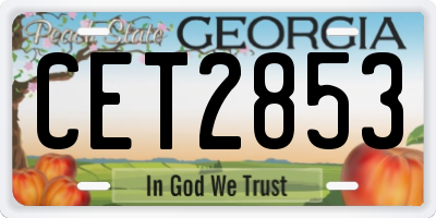 GA license plate CET2853