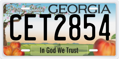 GA license plate CET2854