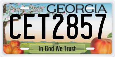 GA license plate CET2857