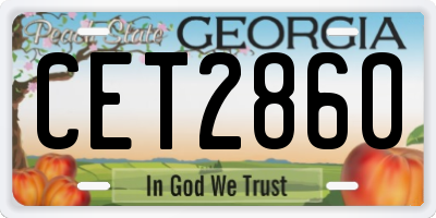 GA license plate CET2860