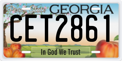 GA license plate CET2861